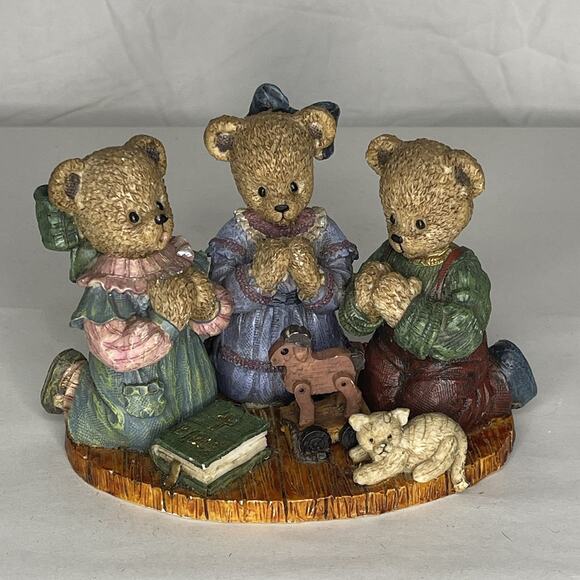 Youngs Berry Hill Bears Resin Figurine Prayer Christian Collectible Vintage 1997 - Picture 1 of 9